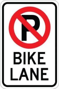 AR-230 - No Parking (Symbol) Bike Lane Sign