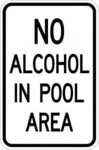 AR-117 - No Alcohol in Pool Area Sign