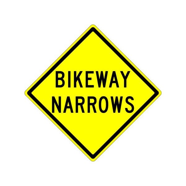 W5-4A Bikeway Narrows Sign