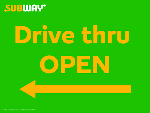 Drive-Thru Open Left Arrow Picket Sign