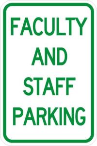 AR-107 - Faculty and Staff Parking Sign