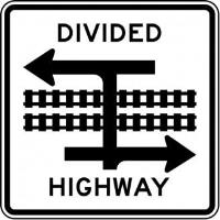 R15-7a - Divided Highway Crossing Sign
