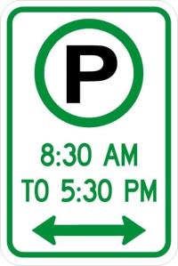 R7-5 - One Hour Parking (Time Limit) Sign
