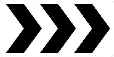 R6-4a- Roundabout Directional Arrow (3 Chevrons) Sign