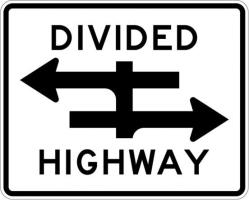 R6-3 - Divided Highway Crossing Sign
