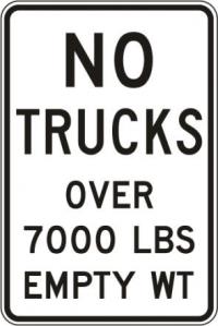 R12-3 - No Trucks Over XX Sign
