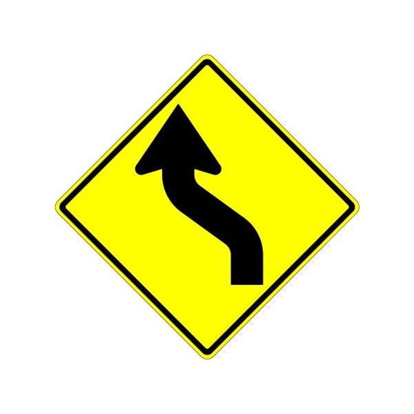 W1-4L - Reverse Curve Left Sign