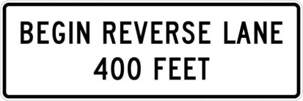 R3-9h - Begin Reverse Lane Sign