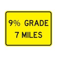 W7-3B - Percent Grade (distance) Miles Sign