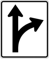 R3-6R - Right Straight Lane Sign