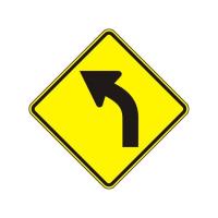 W1-2L - Curve Left Warning Sign