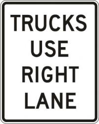 R4-5 - Trucks Use Right Lane Sign