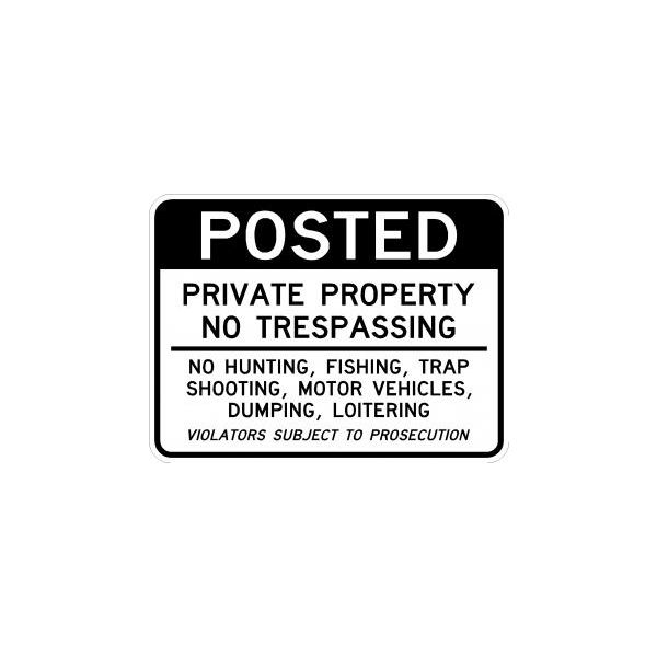 AR-246 - Private Property No Trespassing Sign