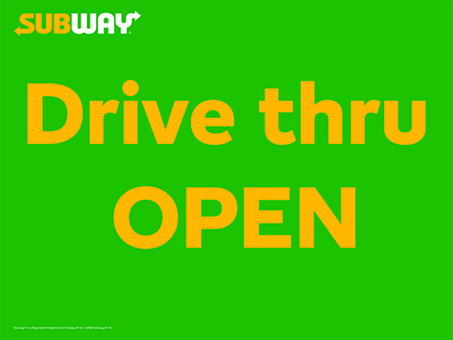 Drive Thru Open Picket Sign