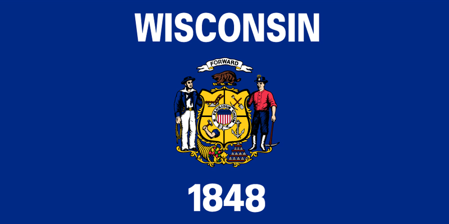 Sticker: State Flag - Wisconsin (1.5in x 3in)