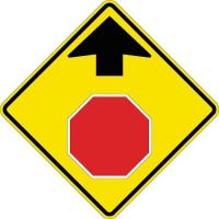 W3-1 - Stop Ahead (Symbol) Sign