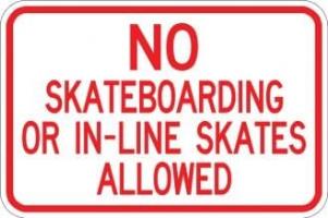 AR-124 - No Skateboarding or Skates Sign 