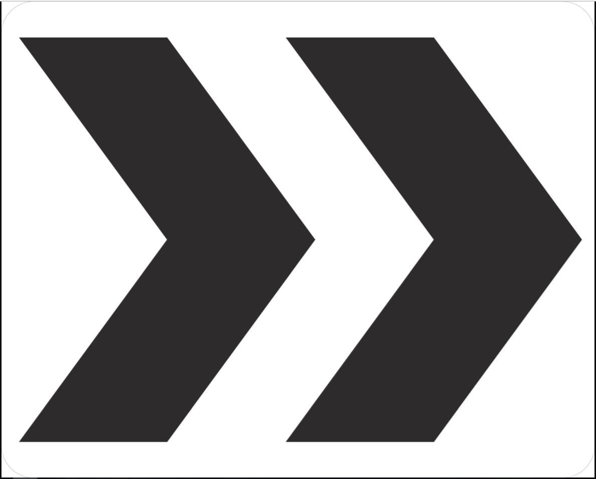 R6-4- Roundabout Direction (2 Chevrons) Sign 