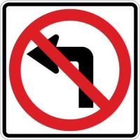 R3-2- No Left Turn Sign