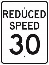 R2-5b- Reduced Speed 30 Sign
