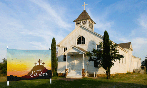 Happy Easter Church Banner