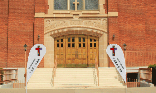 Church Service Tear Drop Flags