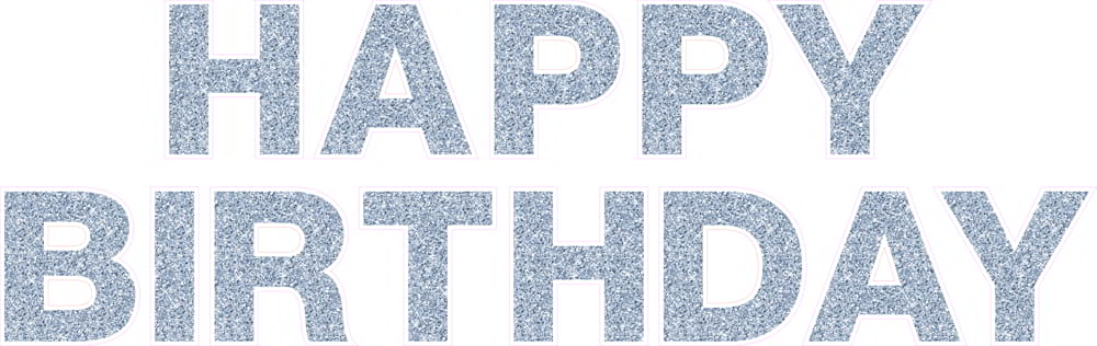 Silver Glitter Happy Birthday Template