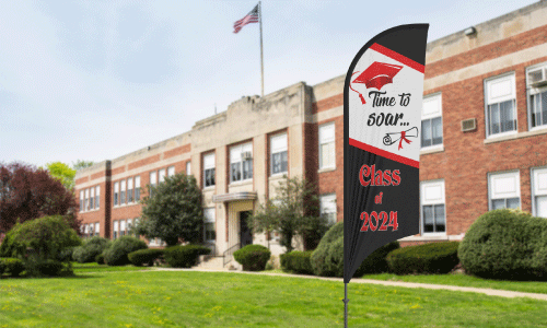 Graduation Feather Flag | Banners.com