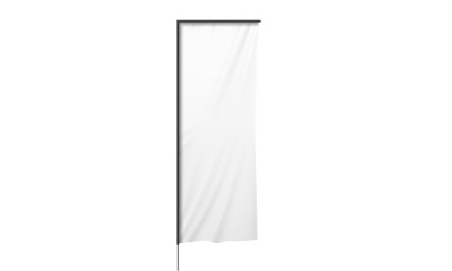 Black pole pocket on rectangle flag.