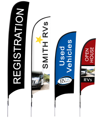 Custom Feather Flags for RV Dealerships | Banners.com