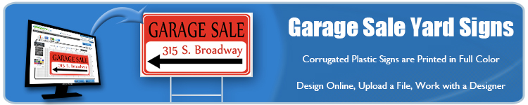 Custom Garage Sale Yard Signs | Tag Sale Signs | Banners.com