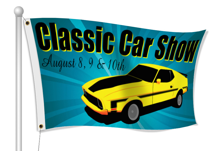 Custom Printed Car Show Fabric Flag | Car Show Signage | Banners.com