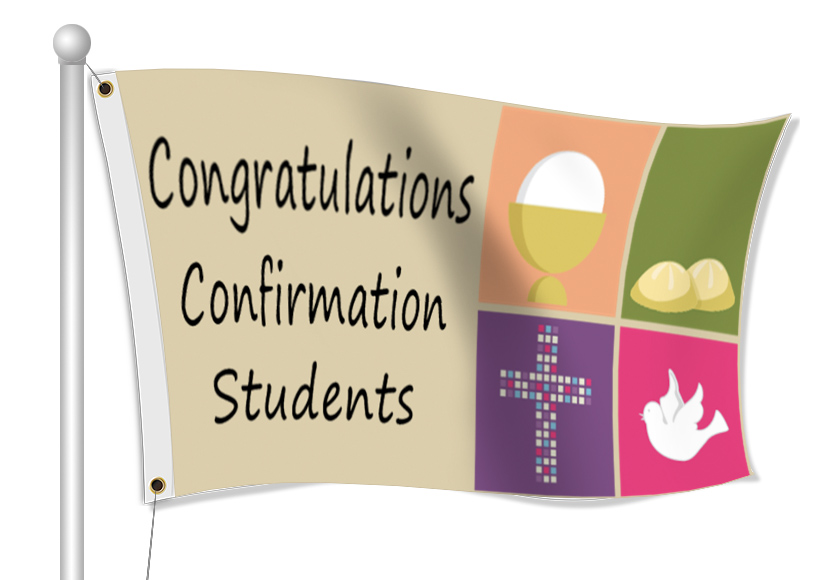 Fabric Flags for Confirmation | Banners.com