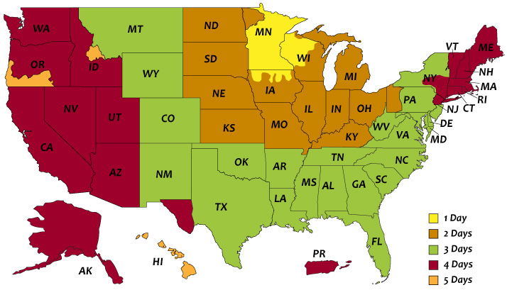 Banners.com printed in Minnesota Only shipping map