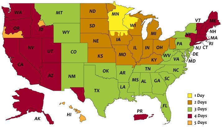 Lawnsigns.com | UPS Ground Shipping Map - MN