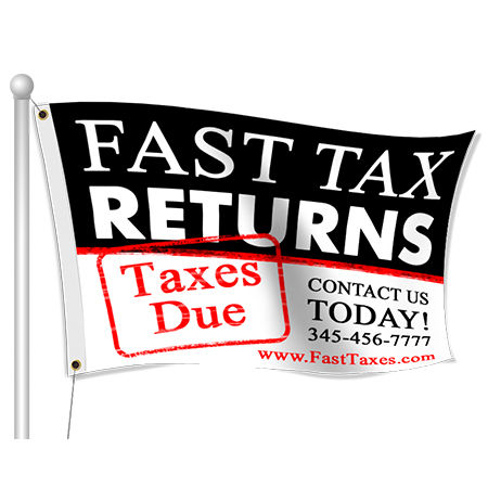 Custom Printed Advertising Tax Flags | Banners.com