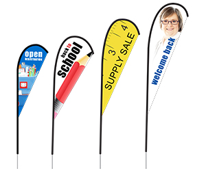 Back to School Tear Drop Feather Flags | Banners.com