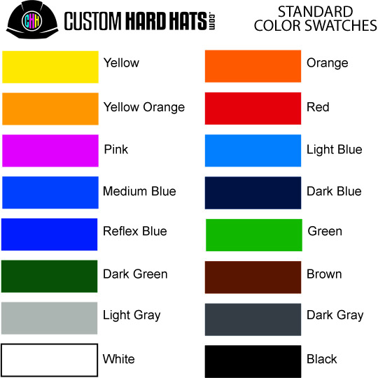 Standard PMS Color Swatches | Custom Hard Hats