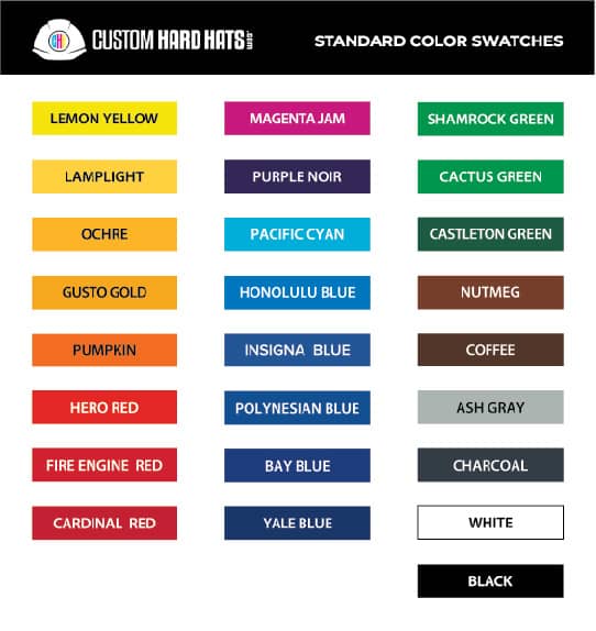 Standard PMS Color Swatches | Custom Hard Hats