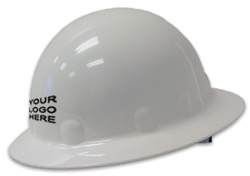 E-1 Fibre Metal Full Brim - White Hard Hat | Customhardhats.com