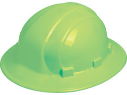 ERB Omega II Full Brim - Hi-Viz Lime Hard Hat | Customhardhats.com