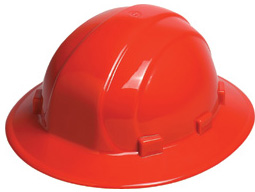 ERB Omega II full brim red hard hat