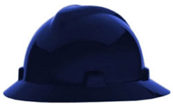 MSA V-Gard® Full Brim dark blue hard hat