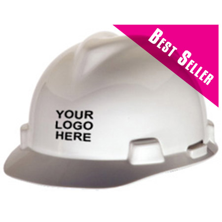 MSA V-Gard white hard hat