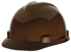 MSA V-Gard Standard Brown Hard Hat | Customhardhats.com