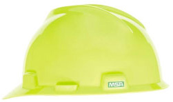 MSA V-Gard hi-viz yellow hard hat