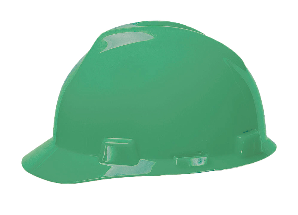 MSA V-Gard green hard hat