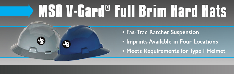 MSA V-Gard Full Brim Hard Hats