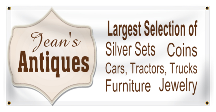 Antique Store Banner Idea | LawnSigns.com