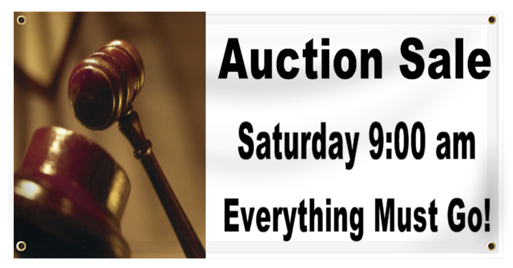 Auction Banner Ideas | LawnSigns.com